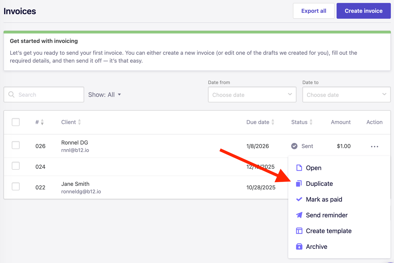 Repipe Invoice Setting up a recurring invoice series