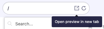 page switcher toolbar showing the preview icon