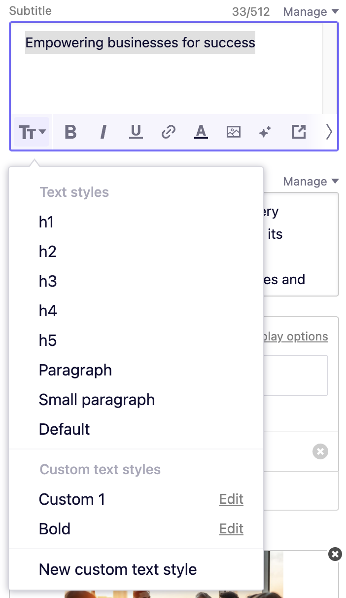 Choosing a different font or text style [B12 2.0]